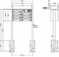 Preview: RENZ Briefkastenanlage freistehend, Basic B, Edelstahl V4A, Kastenformat 370x110x270mm, mit Klingel - & Lichttaster und Vorbereitung Gegensprechanlage, 7-teilig, zum Einbetonieren